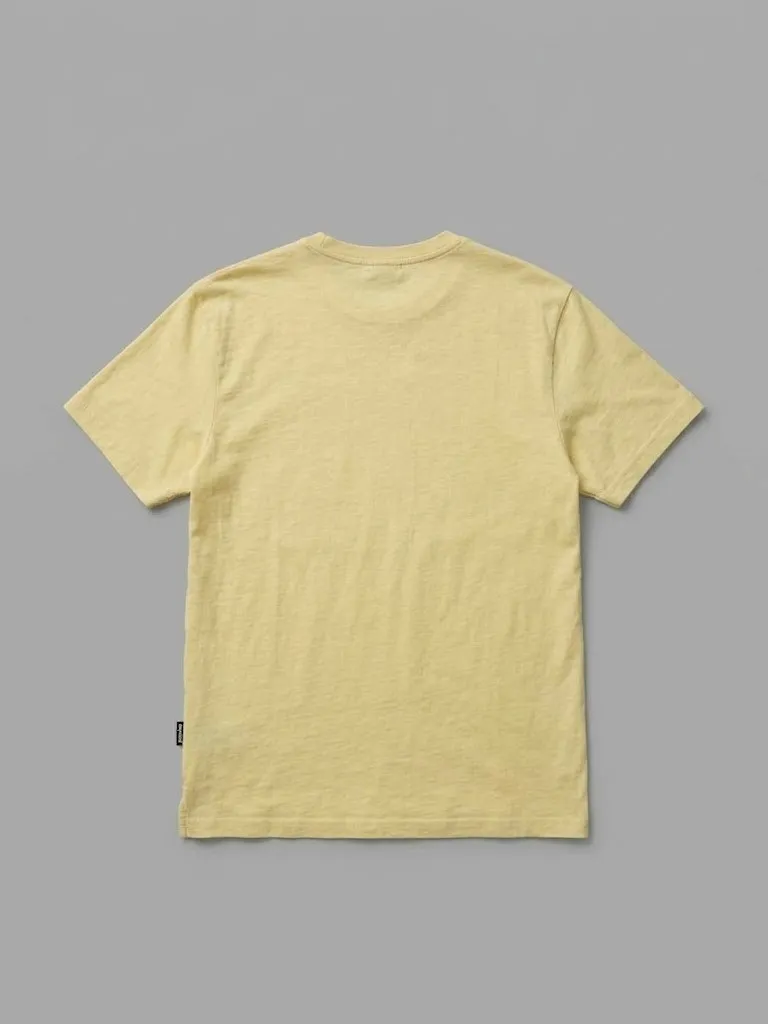 Bershka camiseta lisa amarillo pastel, long fit, trasera